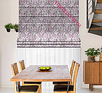Римская штора ткань Испания классические сиреневые и розовые узоры на пятнисто-розовом 400258v2 с доставкой