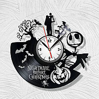 Nightmare Before Christmas Кошмар перед Рождеством часы Виниловые часы Часы на стену Черные часы Подарок детям