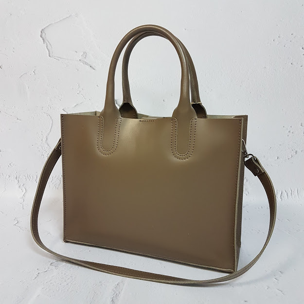 Сумка жіноча "СОЛО" натуральна шкіра, капучіно матова, фото 1