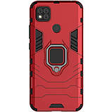 Ударостійкий чохол Transformer Ring під маг. держ. для Xiaomi Redmi 9C червоний, чохол із кільцем для Redmi 9c, фото 3