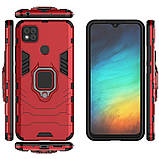 Ударостійкий чохол Transformer Ring під маг. держ. для Xiaomi Redmi 9C червоний, чохол із кільцем для Redmi 9c, фото 6