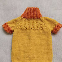Вязаный полушерстяной свитер для собак, цвет- желтый