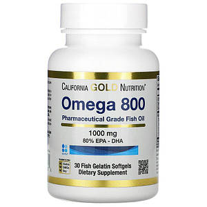 Жирні кислоти омега-3 California Gold Nutrition Omega 800 1000 мг 30 капс.