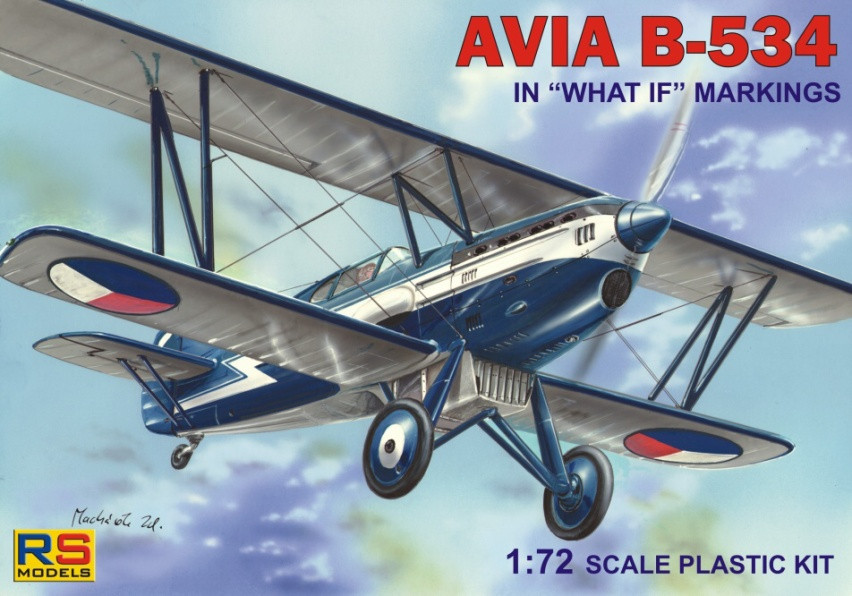 Пластикова модель 1/72 RS models 92080 Чехословацький винищувач Avia B.534 IV. version special markings, фото 1