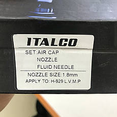 Змінний комплект форсунки для краскопультів H-929 LVMP, діаметр 1,8 мм ITALCO NS-H-929-1.8 LM, фото 4