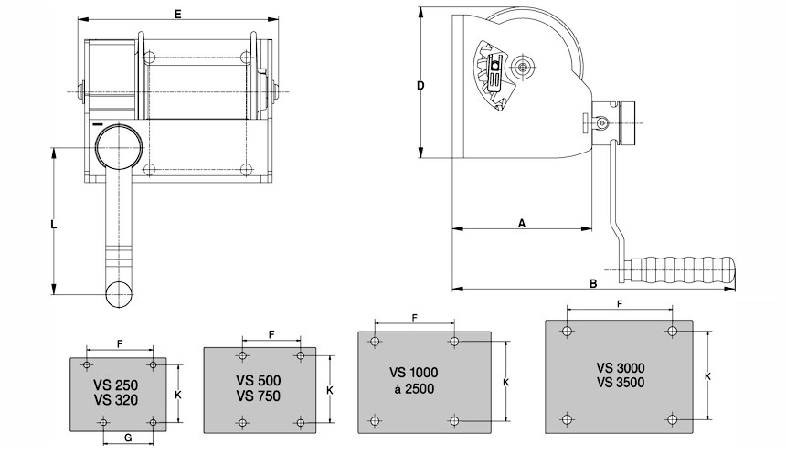 Лебедка червячная MANIBOX VS 250 кг - модель с окрашенной рамой - фото 3 - id-p1287494456