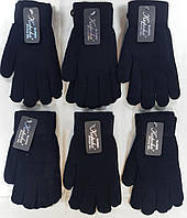 Рукавички жіночі вовняні , одинарні ,чорні ,Корона ( осінь )