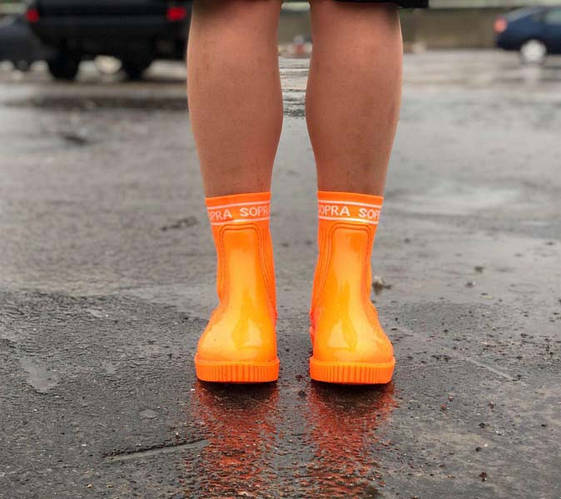 Резиновые сапоги женские оранжевые 39, 40 размер KF0138 (ID#195296585 ...