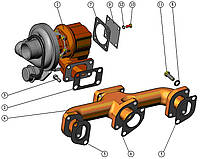 Выхлопной коллектор под турбину двигателя Д-245
