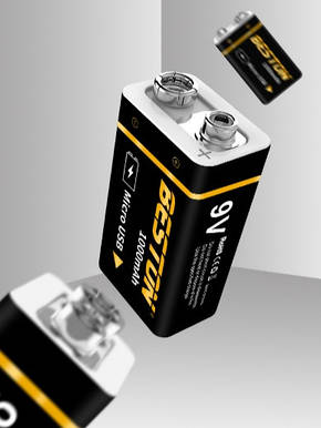 Акумулятор USB 9v Beston крона 1000mAh, фото 3