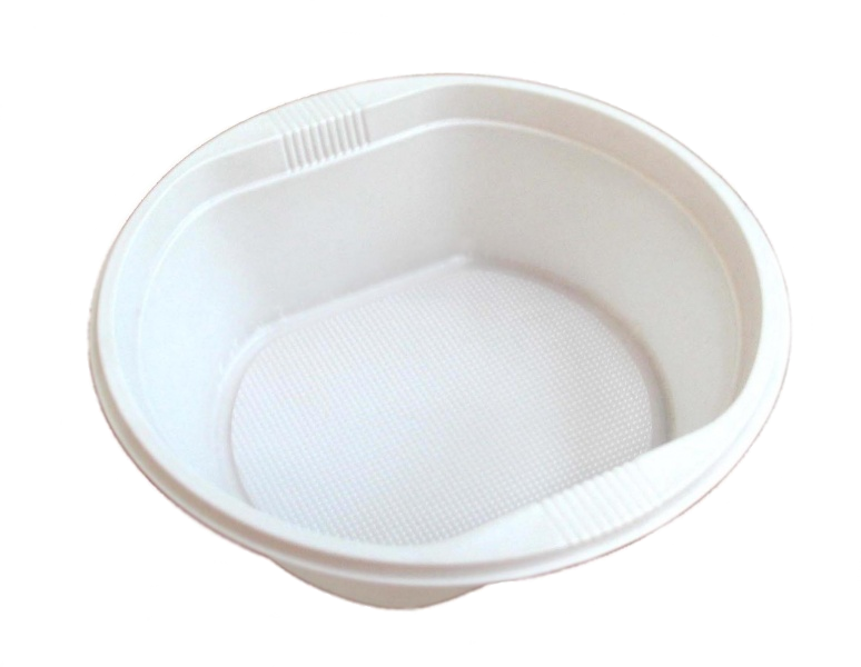 Пластикова тарілка одноразавая глибока 500мм(100 шт в уп) білий щільний пластик