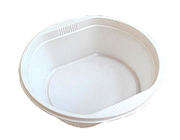 Тарелка пластиковая одноразавая глубокая 500мм(100шт в уп) белый плотный пластик