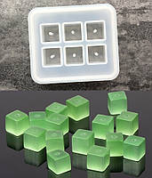Молд силиконовый Бусины Куб 16 мм 6 форм 8,1х7,1х2 см форма для заливки