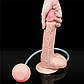 Фалоїмітатор із насінням Squirt Extreme Dildo Flesh 10", 25,5х4,8 см., фото 6