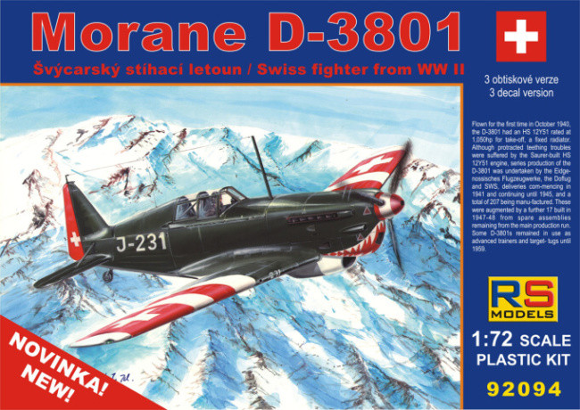 Пластикова модель 1/72 RS models 92094 Французький винищувач Morane D-3801