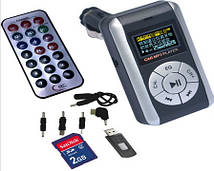 Автомобільний MP3-плеєр з FM-трансмітером W-500, LCD екраном,USB, SD/TF, з перехідниками.