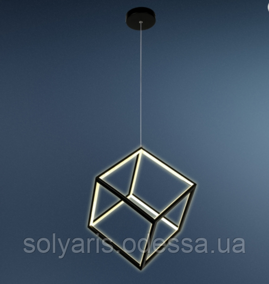 Люстра підвіс, світлодіодний куб 801L7250 BK LED 46W (25см)