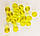 Пластикова намистина, гранована куля, жовта 12 мм, 20 г, фото 2