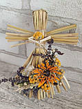 Ангел з житньої соломи, оберіг на Різдво, прикрашений колоссям 22 см, 105 грн, фото 4