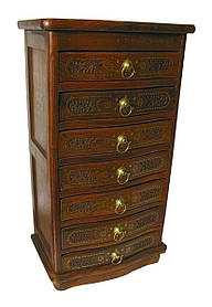 Комод рожеве дерево з інкрустацією та різьбленням. 7 ящиків, 79х43,5х28 см, Індія.