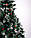 Ялинка штучна ПВХ "Різдвяна" Елітна з білими кінчиками шишками і калиною 1,8 м, фото 2