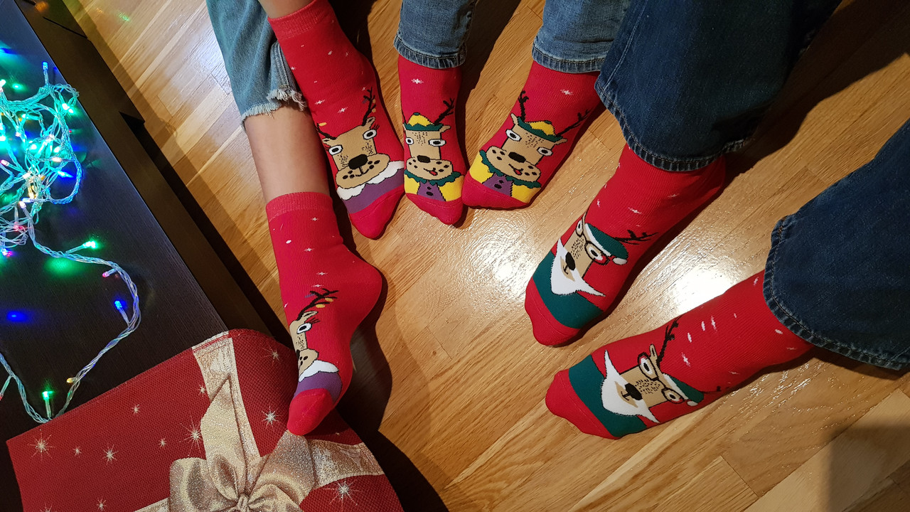 Новорічні шкарпетки махрові для всієї родини "FAMILY LOOK" НЛ 23-25