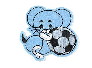 Нашивка Мишка з м'ячиком 60х60 мм, фото 2