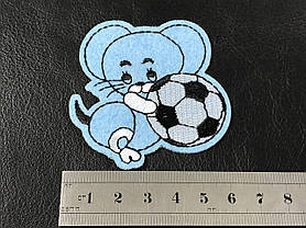 Нашивка Мишка з м'ячиком 60х60 мм, фото 3