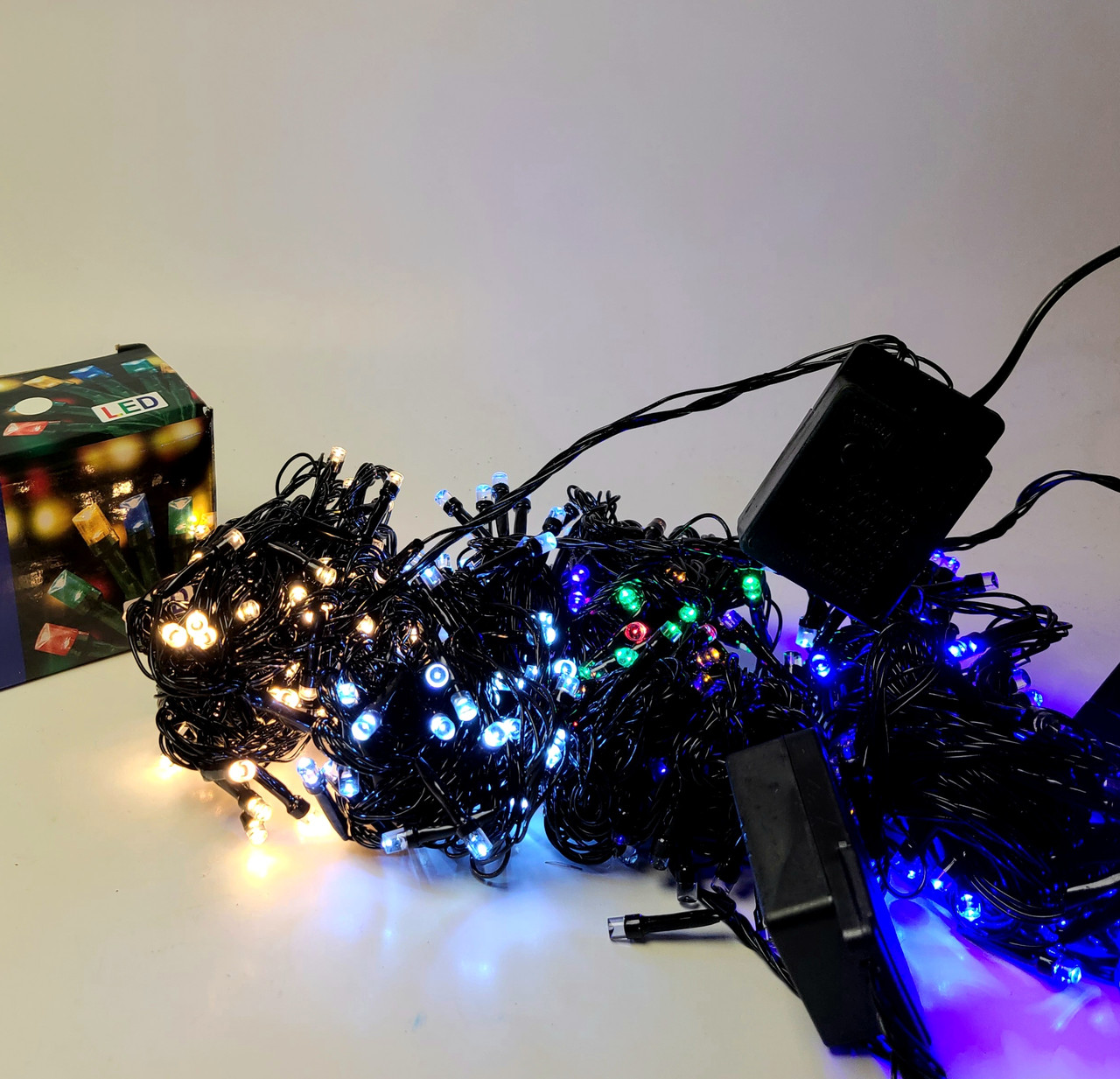 Гірлянда Led Чорный кабель15м 300л Теплий білий