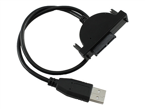 Перехідник USB 2.0 - Slimline SATA 13pin 6 + 7pin CD / DVD приводу ноутбука, фото 1