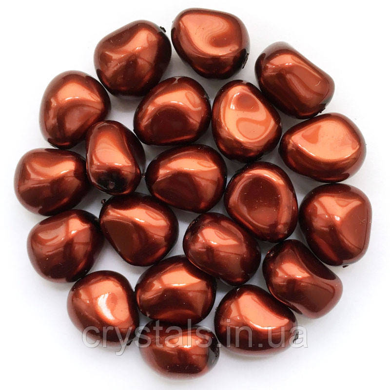 Перлина неправильної форми Preciosa (Чехія) 16х14 мм Dark Copper, фото 1