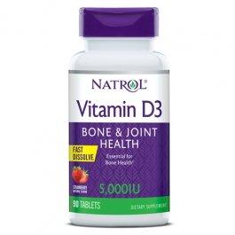 Natrol Vitamin D3 5,000 IU Straw - 90 таб - фото 1 - id-p1287729373