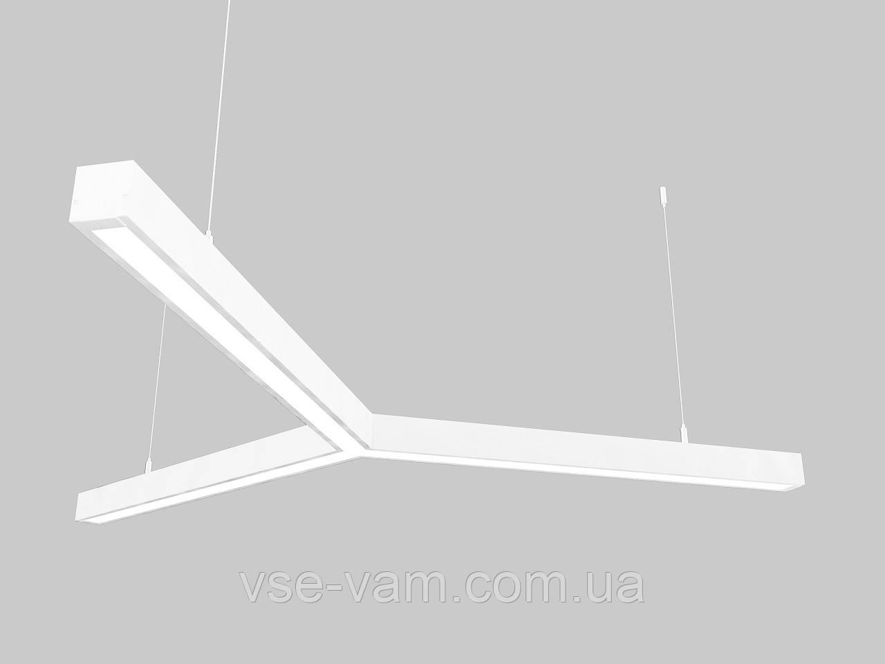 Лінійний світлодіодний світильник X-LED 90 Вт, "Y-подібний" білий (3x600 мм)