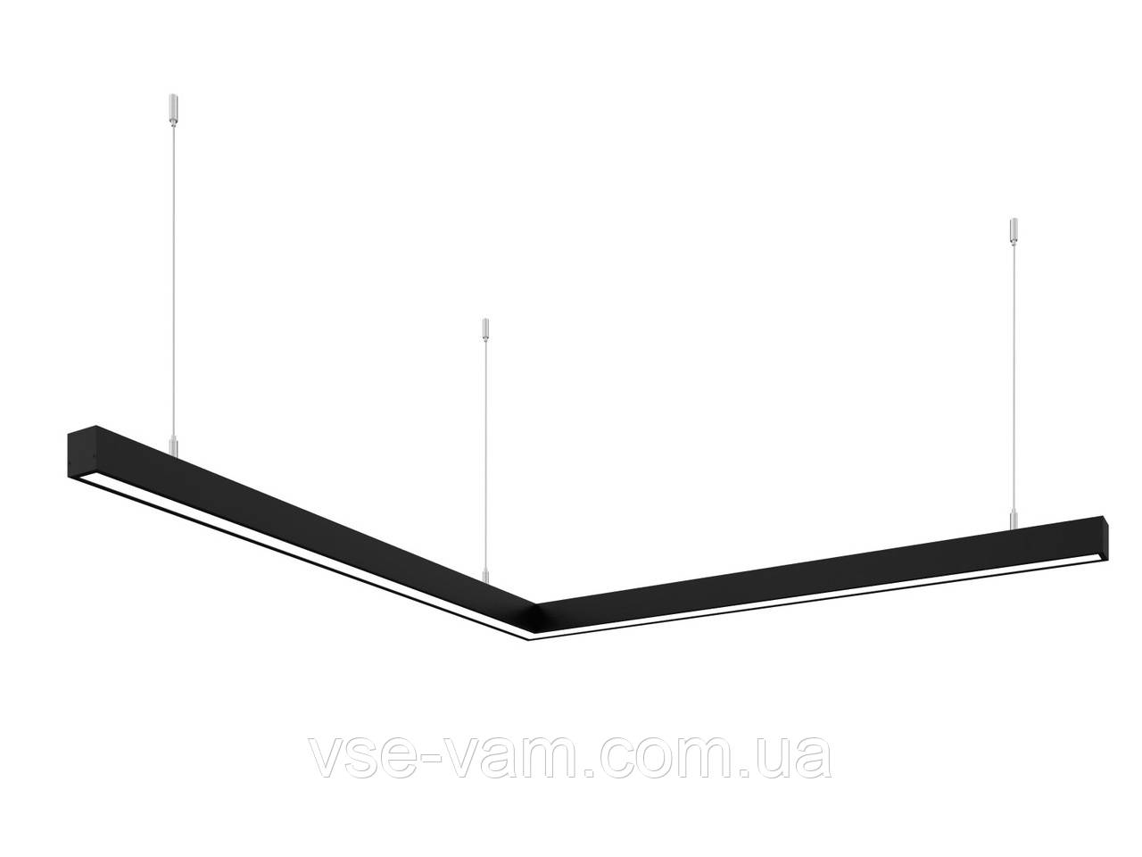 Лінійний світлодіодний світильник X-LED 80 Вт, Кут, чорний (800*800 мм)