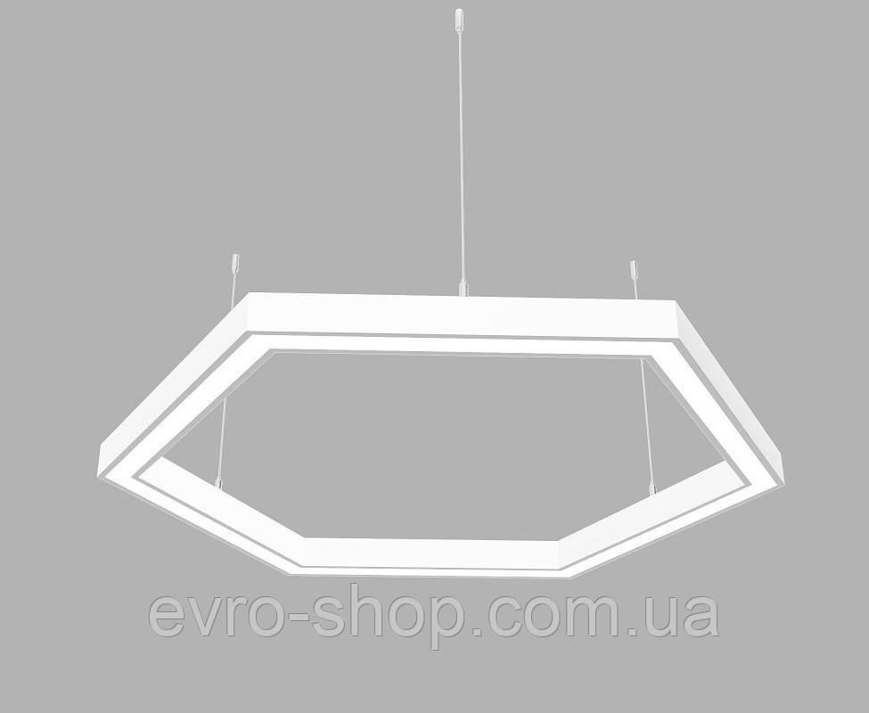 Лінійний світлодіодний світильник X-LED 120Вт шестикутник, білий (6 х 430 мм)