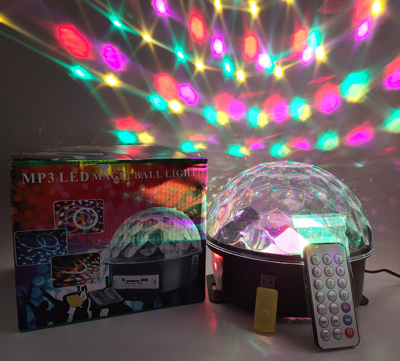 Колонка Нічник Проєктор MP3 16х16см с280, фото 1