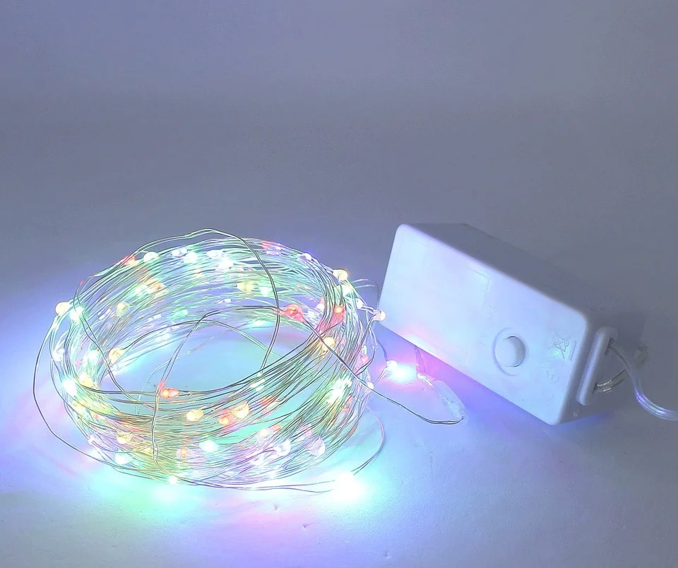 Гірлянда дротяна нитка RD-7106 LED 10 м (контрол.220V) Мультикольорова