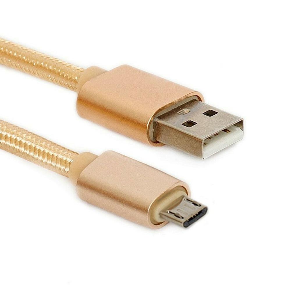 Кабель USB 2.0 (AM) - microUSB (B) 1м TRY Wire в матер'яному обплетенні золотистий новий гарантія 12міс!