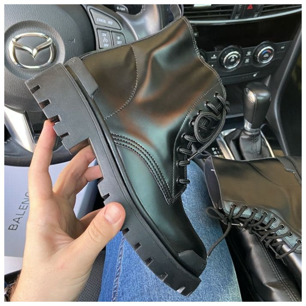 Жіночі черевики Balenciaga Strike Lace-Boot up Black черевики баленсіага страйк черевики Balenciaga ботінки, фото 1