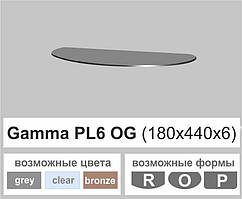 Скляні полиці настінні навісні овальні Commus PL6 OG (180х440х6мм)