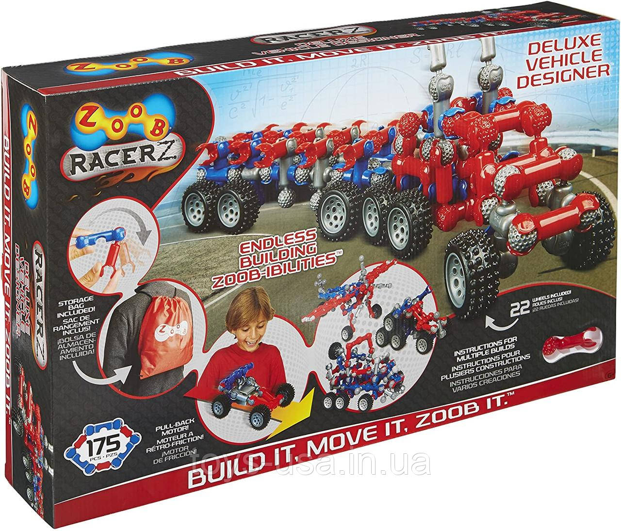 Конструктор ZOOB RacerZ Deluxe Vehicle Designer 175 деталей, фото 1