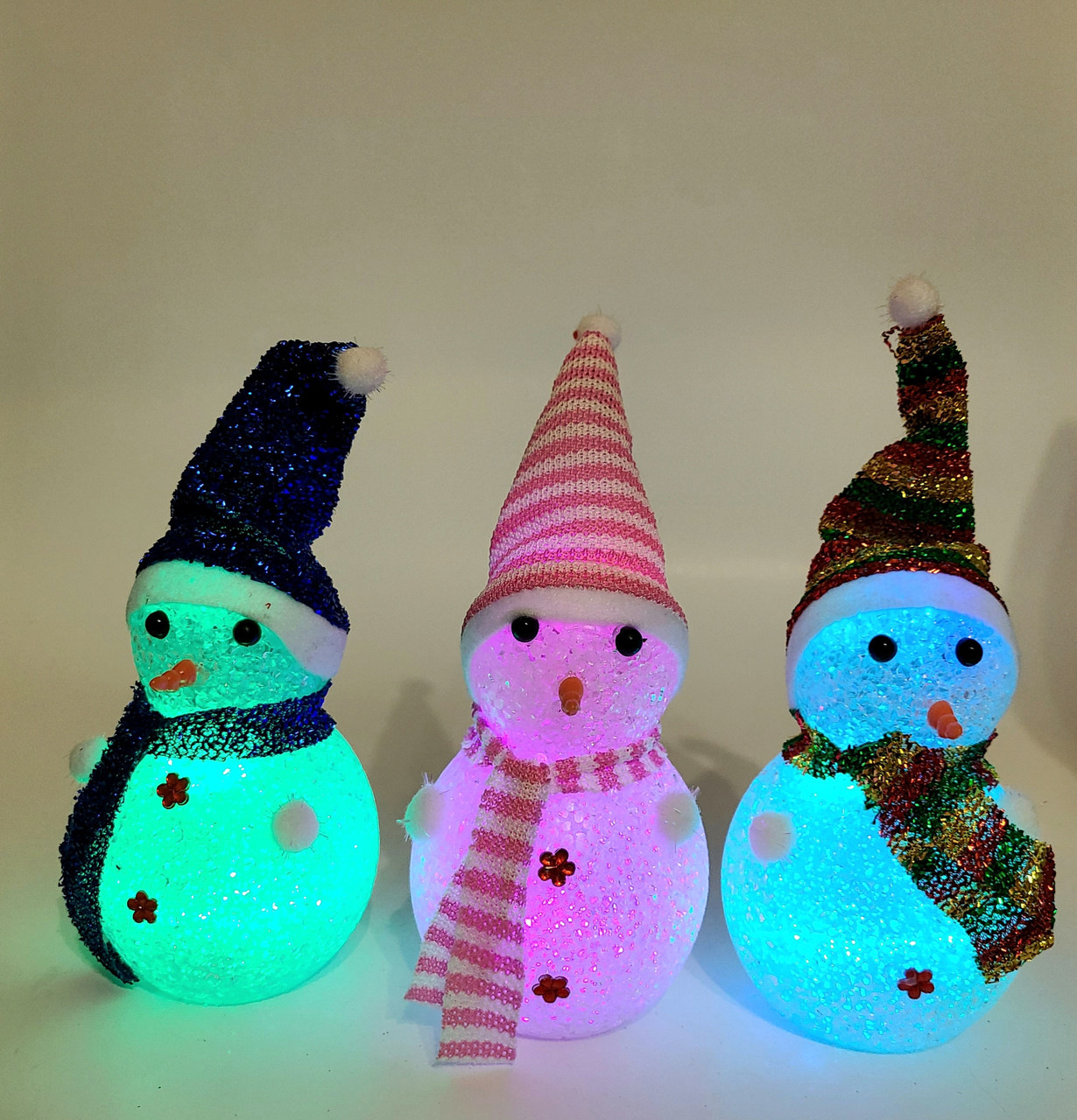 Силіконовий Світодіодний Сніговик 14х8см с327