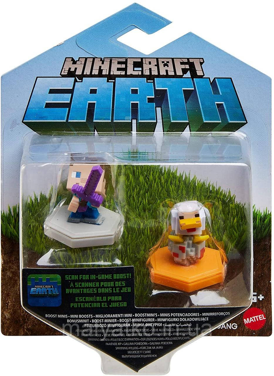 Набір Фігурок міні Майнкрафт Minecraft Стів Mattel Minecraft Earth Boost mini
