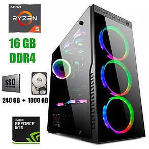 Golden Field 7681 New / AMD Ryzen 5 3400G (4(8) ядра по 3.7 - 4.2 GHz) New / 16 GB DDR4 / 240 GB SSD New + 1, фото 1