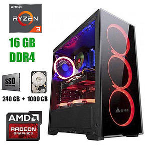 Golden Field N17 New / AMD Ryzen 3 3100 (4(8) ядра по 3.6 - 3.9 GHz) New / 16 GB DDR4 New / 240 GB SSD, фото 1