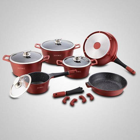 Набір посуду Royalty Line RL ES-1014M burgundy 14 pcs, фото 1