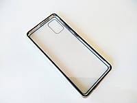 Магнитный чехол для Samsung A51(а515) Чохол на самсунг а51 з загартованим склом з обох сторін срібло