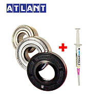 Комплект подшипников для стиральной машины Атлант 6204,6205 SKF и сальник 30х52х8,5/10,5 + смазка