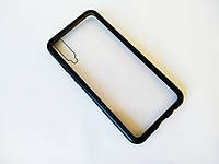 Магнитный чехол для Samsung A30s с закаленным стеклом с двух сторон чорний