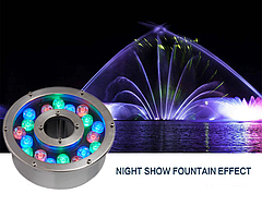 Світлодіодний підводний прожектор RGB DC 12v 24 Вт IP68 з пультом для фонтана та басейну